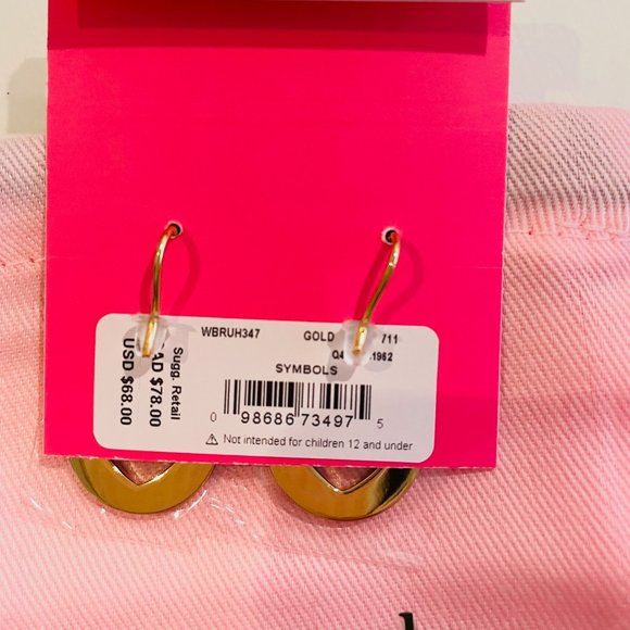 Kate Spade New York Heart Symbol Drop/ Dangle Earrings Gold Plated - Picture 12 of 13